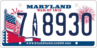 MD license plate 7AN8930