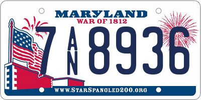 MD license plate 7AN8936