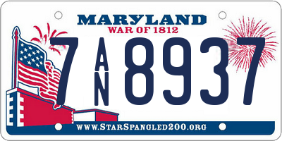 MD license plate 7AN8937