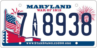 MD license plate 7AN8938