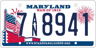 MD license plate 7AN8941