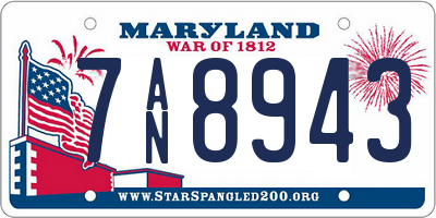 MD license plate 7AN8943