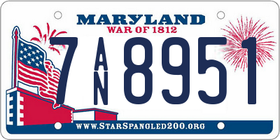 MD license plate 7AN8951