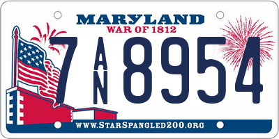 MD license plate 7AN8954