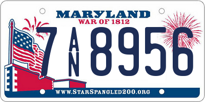 MD license plate 7AN8956