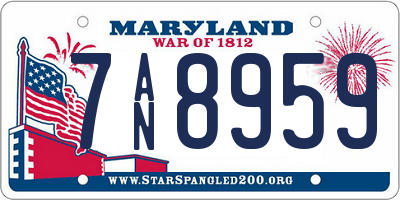 MD license plate 7AN8959