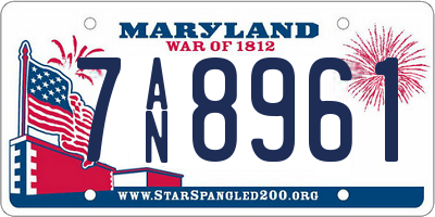 MD license plate 7AN8961