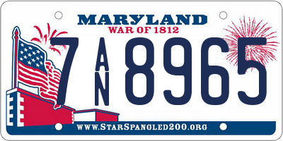 MD license plate 7AN8965