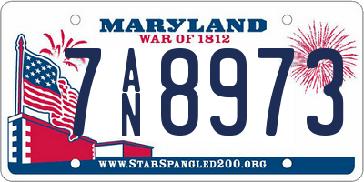 MD license plate 7AN8973