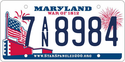 MD license plate 7AN8984