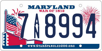 MD license plate 7AN8994