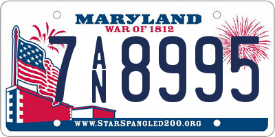 MD license plate 7AN8995