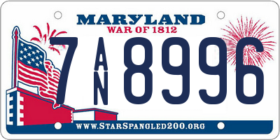 MD license plate 7AN8996