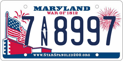 MD license plate 7AN8997