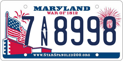 MD license plate 7AN8998
