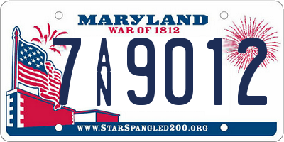 MD license plate 7AN9012
