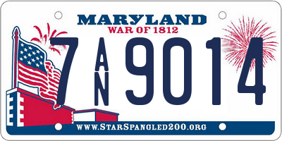 MD license plate 7AN9014