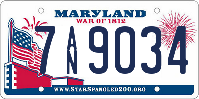 MD license plate 7AN9034