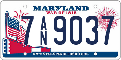 MD license plate 7AN9037