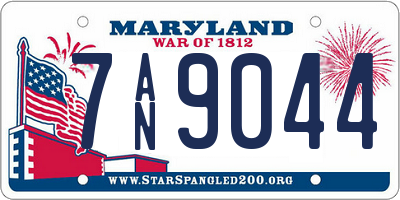 MD license plate 7AN9044