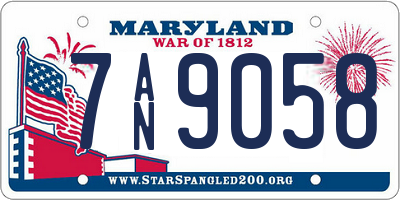 MD license plate 7AN9058