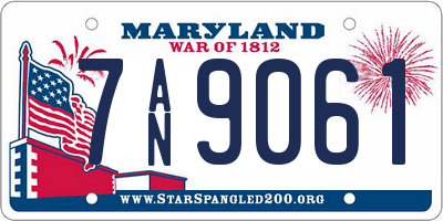 MD license plate 7AN9061
