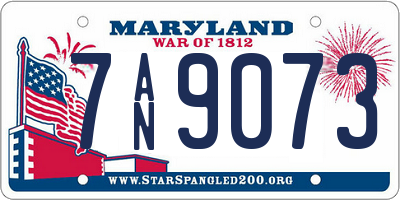 MD license plate 7AN9073