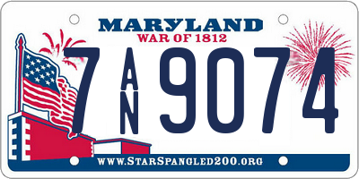 MD license plate 7AN9074