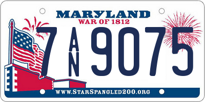 MD license plate 7AN9075