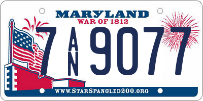 MD license plate 7AN9077