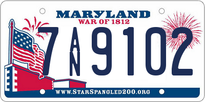 MD license plate 7AN9102