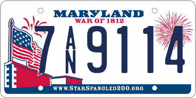 MD license plate 7AN9114