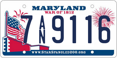 MD license plate 7AN9116