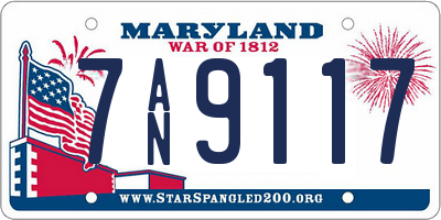 MD license plate 7AN9117