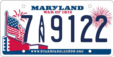 MD license plate 7AN9122