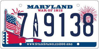 MD license plate 7AN9138