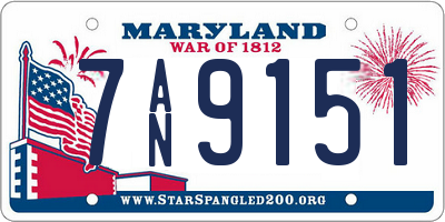 MD license plate 7AN9151