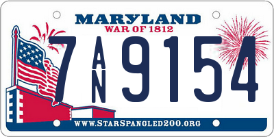 MD license plate 7AN9154