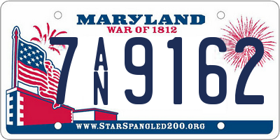 MD license plate 7AN9162