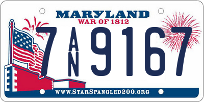 MD license plate 7AN9167