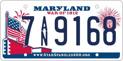 MD license plate 7AN9168