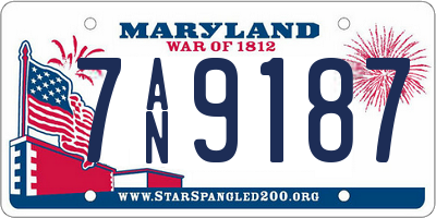 MD license plate 7AN9187