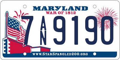 MD license plate 7AN9190