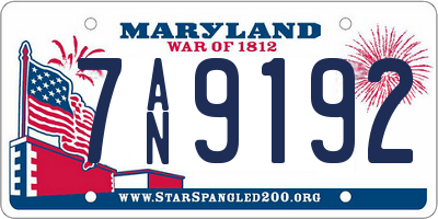 MD license plate 7AN9192