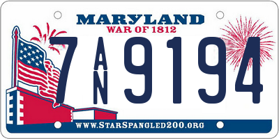 MD license plate 7AN9194