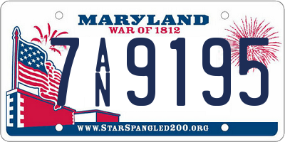 MD license plate 7AN9195