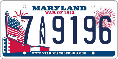 MD license plate 7AN9196
