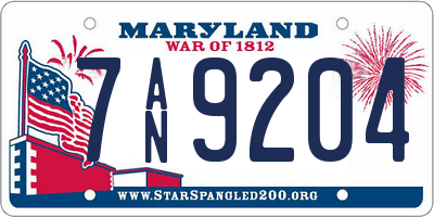 MD license plate 7AN9204