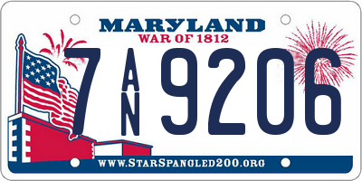 MD license plate 7AN9206