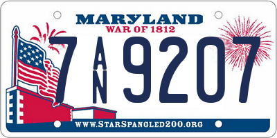 MD license plate 7AN9207